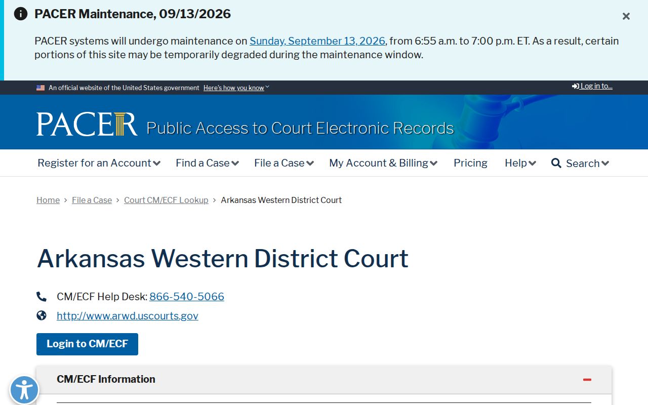 Clark County most wanted federal court access screen